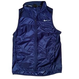 Lightweight Nike zip up Running Golf Sports Layers Vest Navy Blue size S
